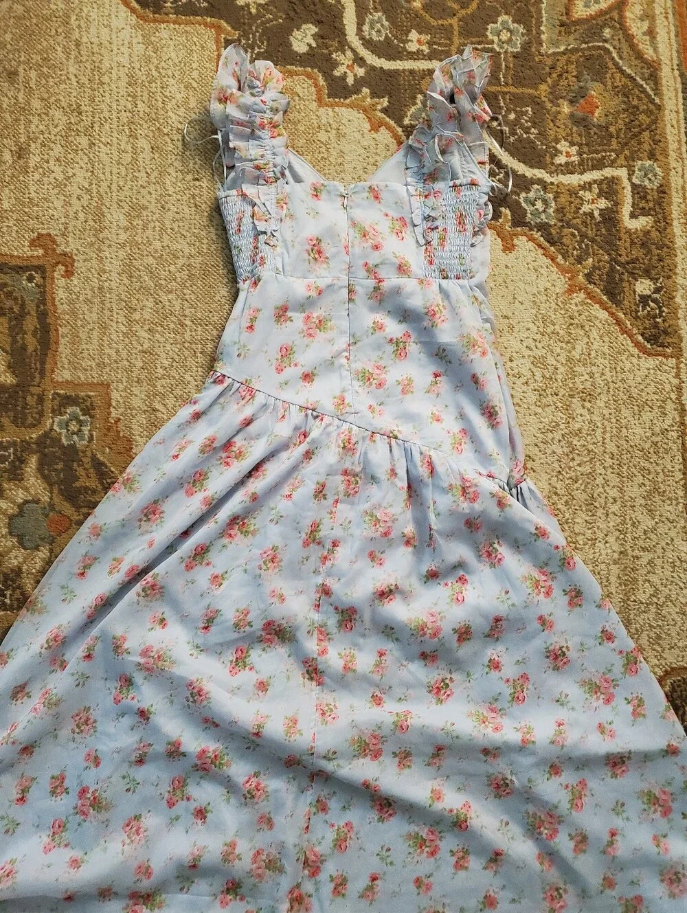 ABERCROMBIE & FITCH Hi Low Matinee Chiffon Layered Ruffled Romantic S